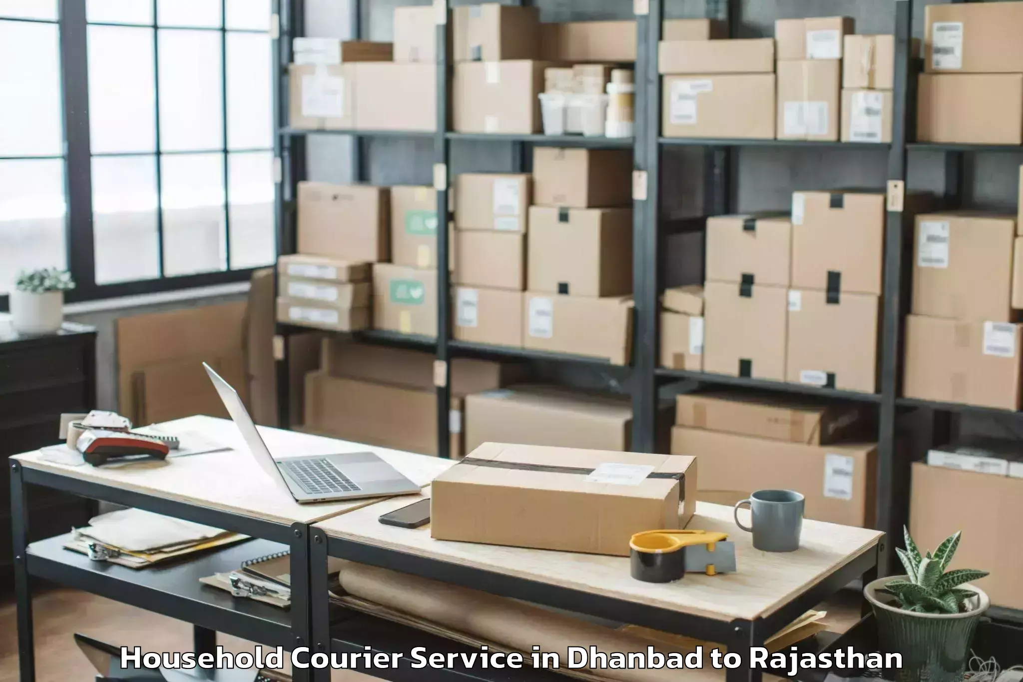 Hassle-Free Dhanbad to Bikaner Airport Bkb Household Courier